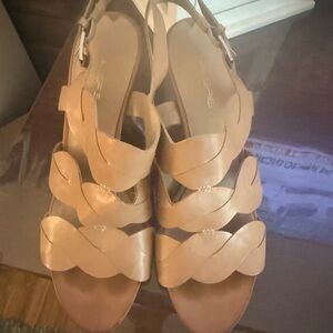 Via Spiga Tan Strappy Stiletto Sandals